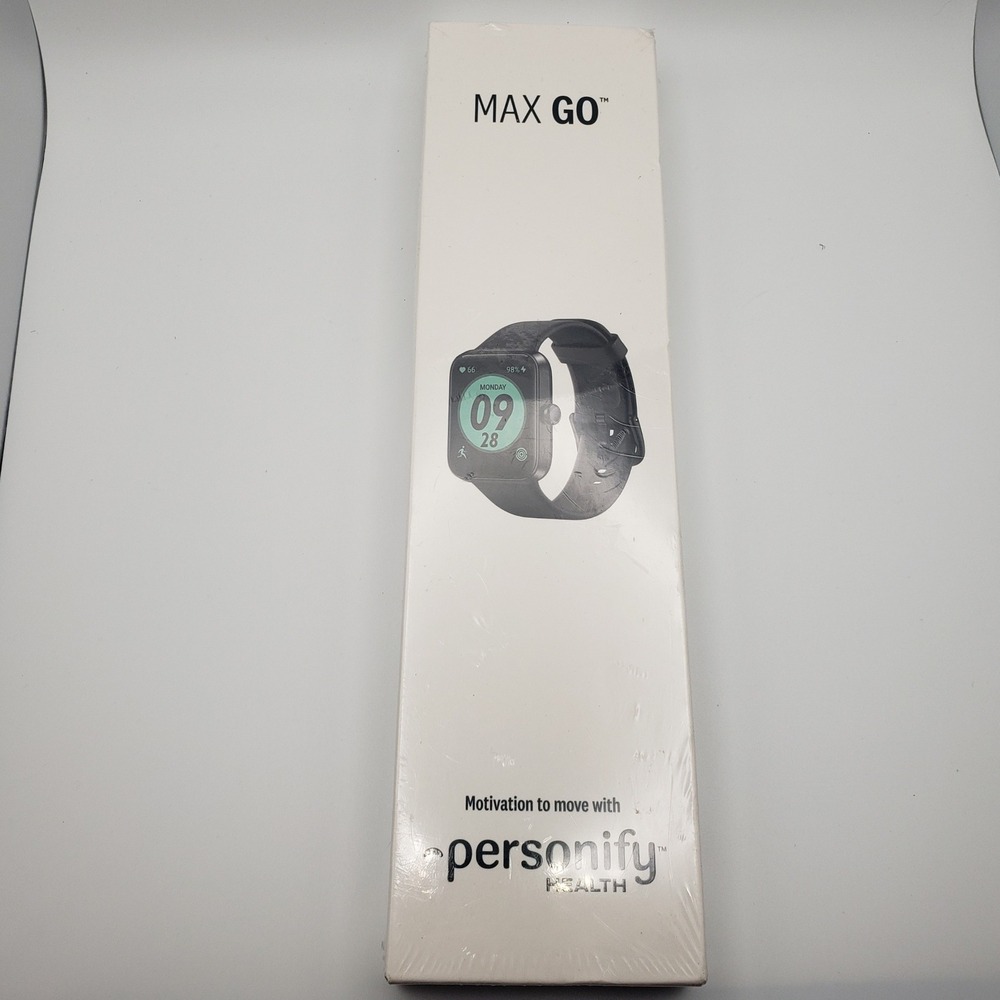Personify Health Max Go Smartwatch Black Fitness Tracker Heart Rate New Sealed